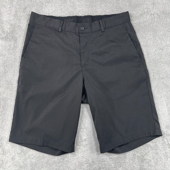 Nike Dri-Fit Golf Shorts Men's 30 Black Stretch Slash Pocket Mid-Rise Zip Fly - Picture 1 of 12